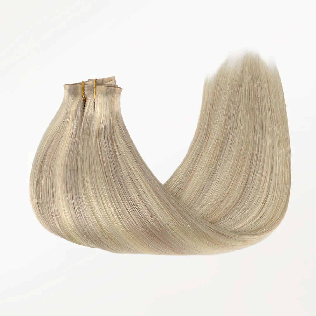 Ash Blonde Highlights (17A/60A) Seamless Clip-Ins (130g-160g) - Image 7