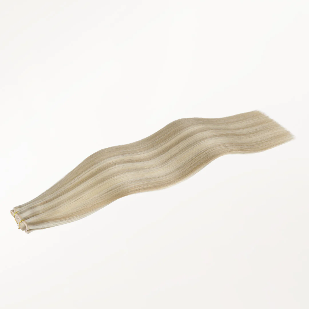 Ash Blonde Highlights (17A/60A) Butterfly Weft Hair Extensions (100g-160g) - Image 19