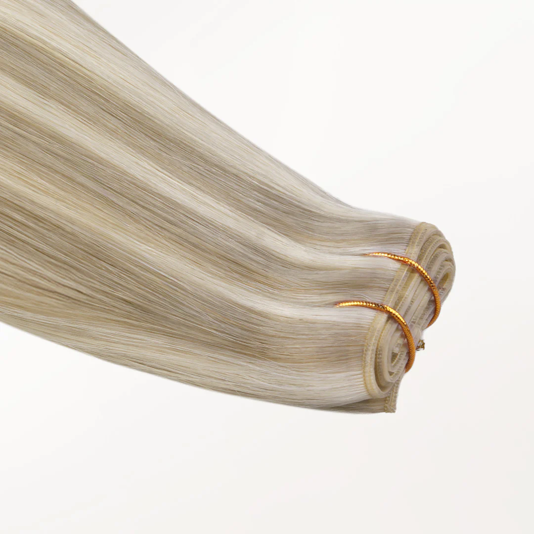 Ash Blonde Highlights (17A/60A) Butterfly Weft Hair Extensions (100g-160g) - Image 7
