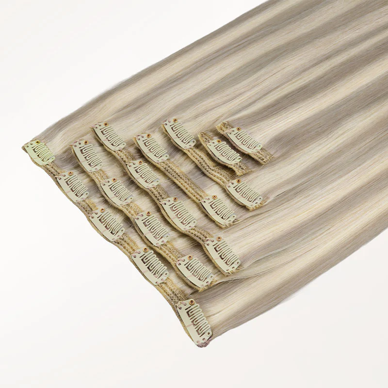 Ash Blonde Highlights (17A/60A) Full Classic Clip-Ins (160g-220g) - Image 9