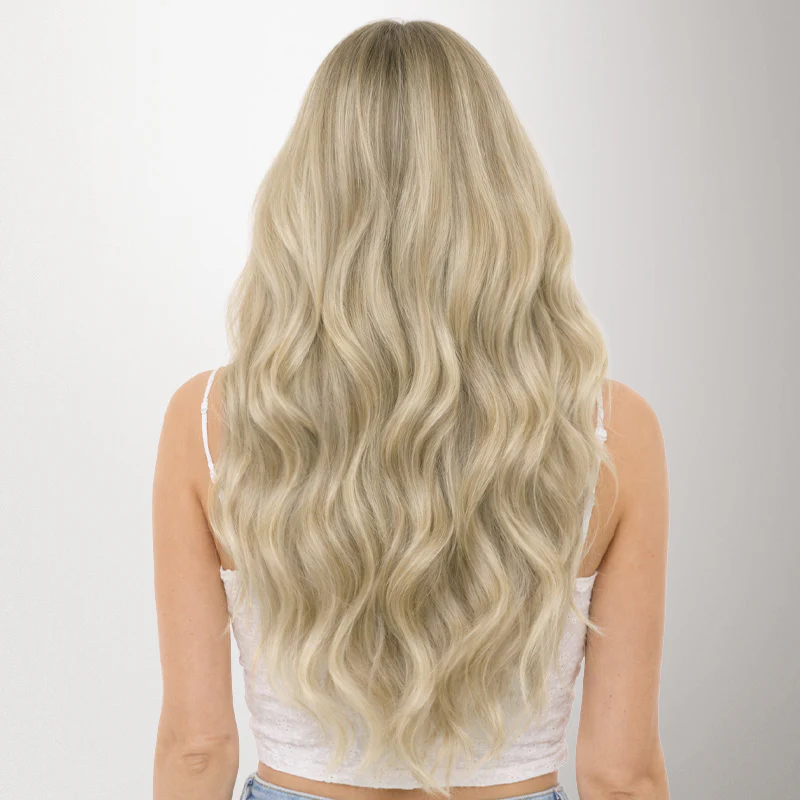 Ash Blonde Highlights (17A/60A) Genius Tape Weft Hair Extensions 60g - Image 15