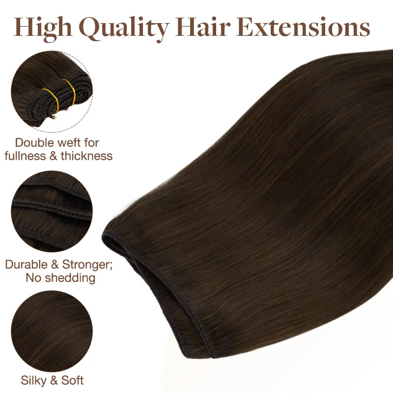 Ash Brown (5) Sew-In Weft Hair Extensions (80g-120g) - Image 6