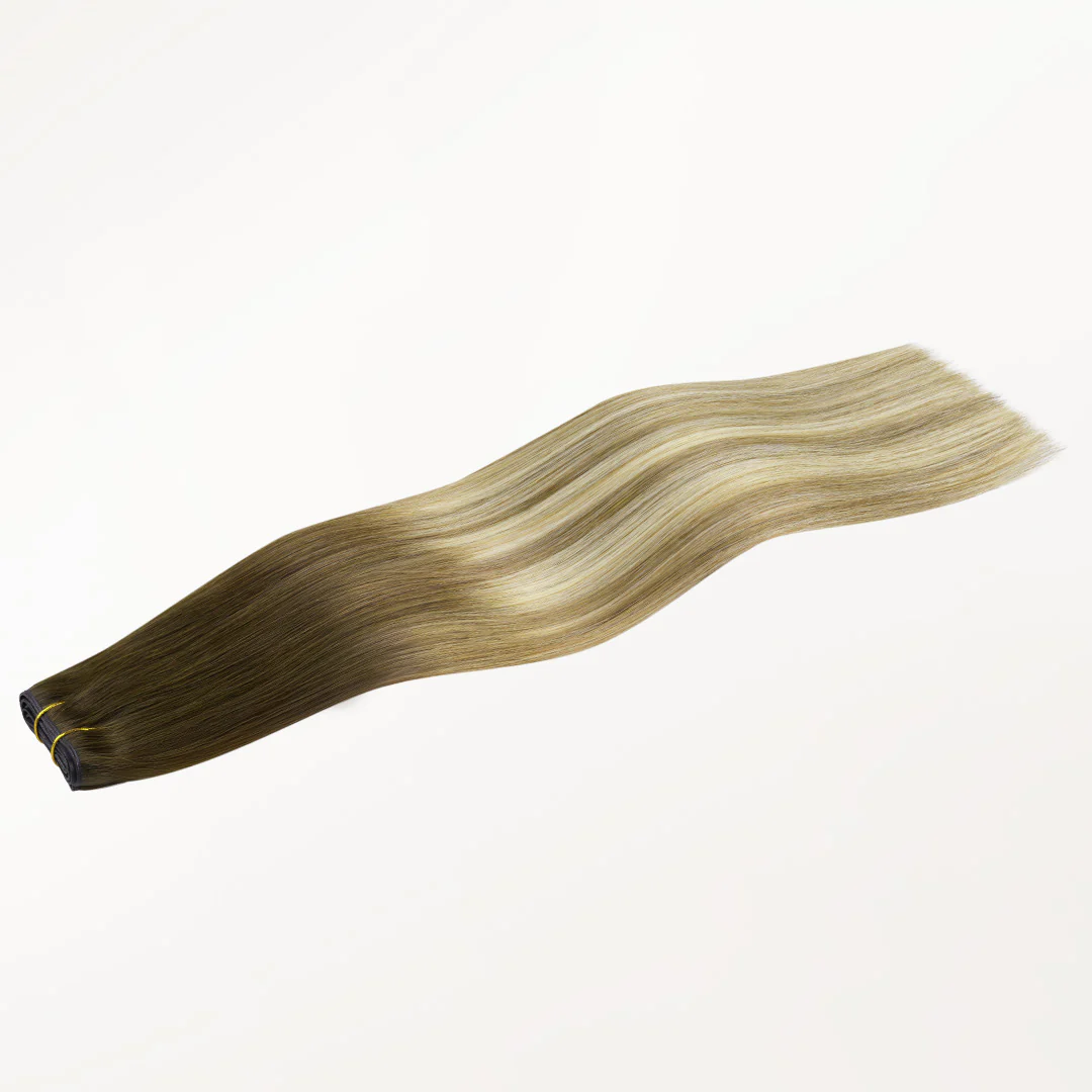 Bleach Blonde Balayage (3/8/613) Butterfly Weft Hair Extensions (100g-160g) - Image 16