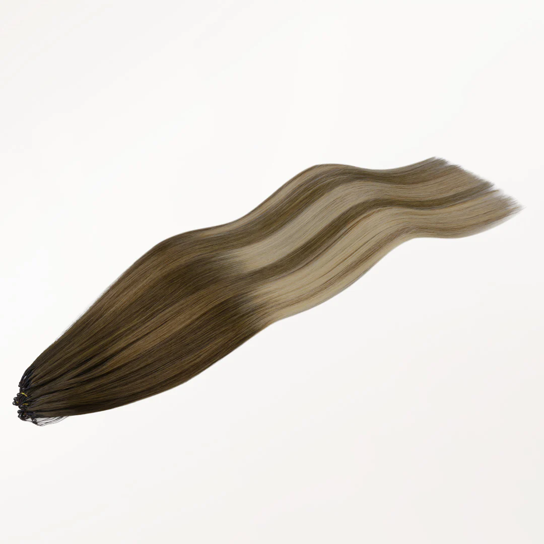 Bleach Blonde Balayage (3/8/613) Feather Weft Hair Extension (50g-60g) - Image 3