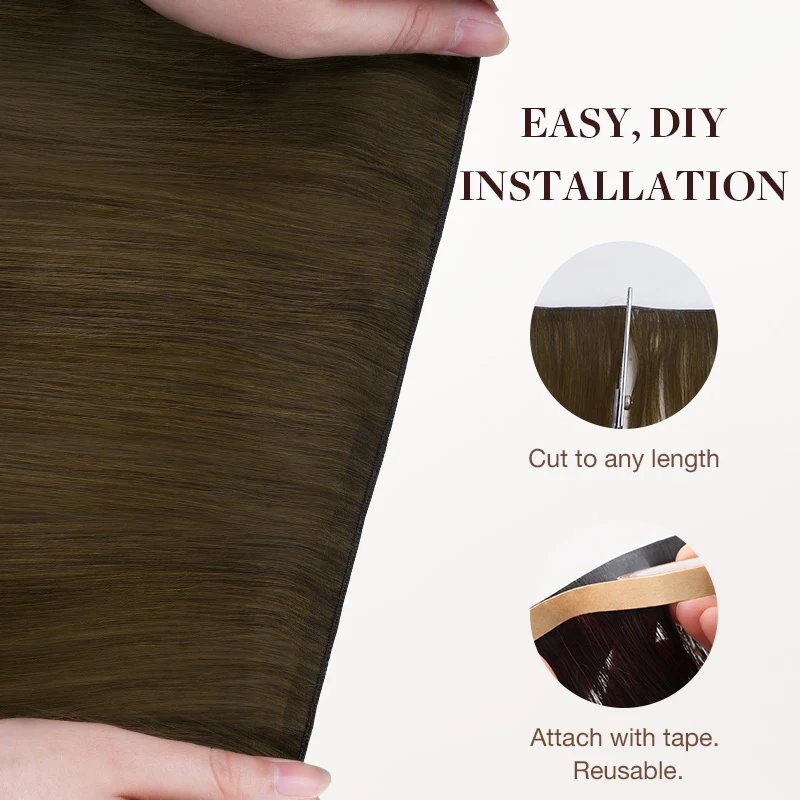 Bleach Blonde Balayage (3/8/613) Genius Tape Weft Hair Extensions 60g - Image 4