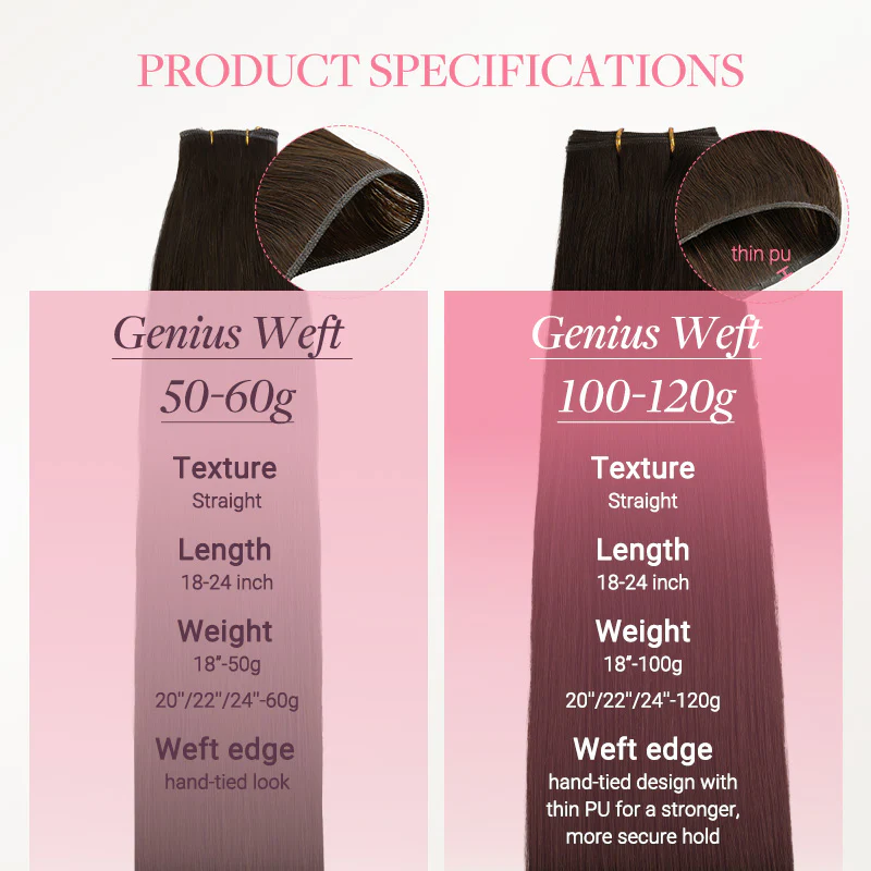Dark Brown (2) Genius Weft Hair Extensions (50-120g) - Image 6