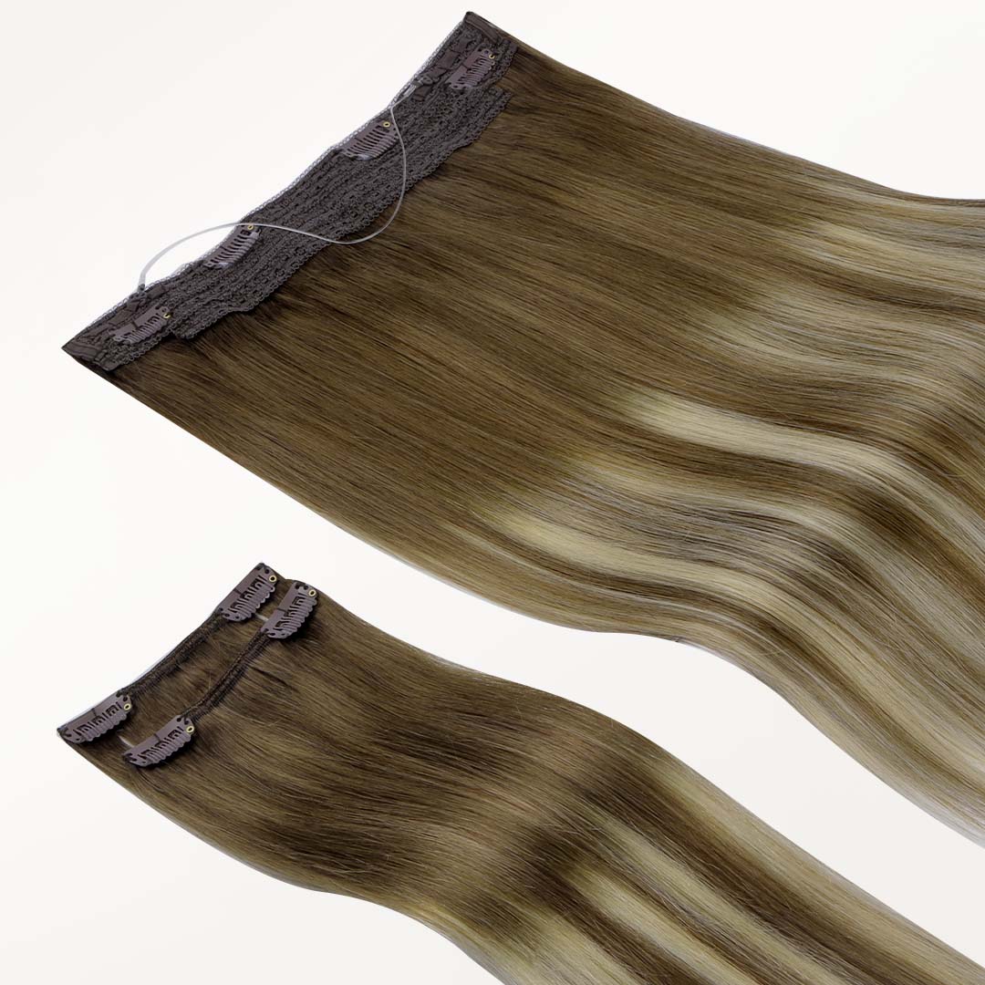 Bleach Blonde Balayage (3/8/613) Pro & Wire Hair Extension (70g-140g) - Image 5