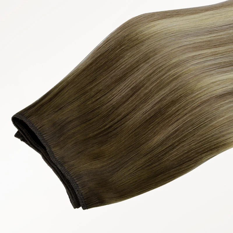 Bleach Blonde Balayage (3/8/613) Thick Sew-In Weft Hair Extensions (120g-160g) - Image 6