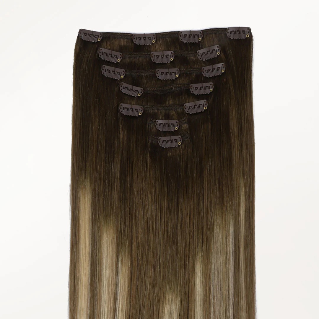 Bleach Blonde Balayage (3/8/613) Classic Clip-Ins (120g-150g) - Image 3