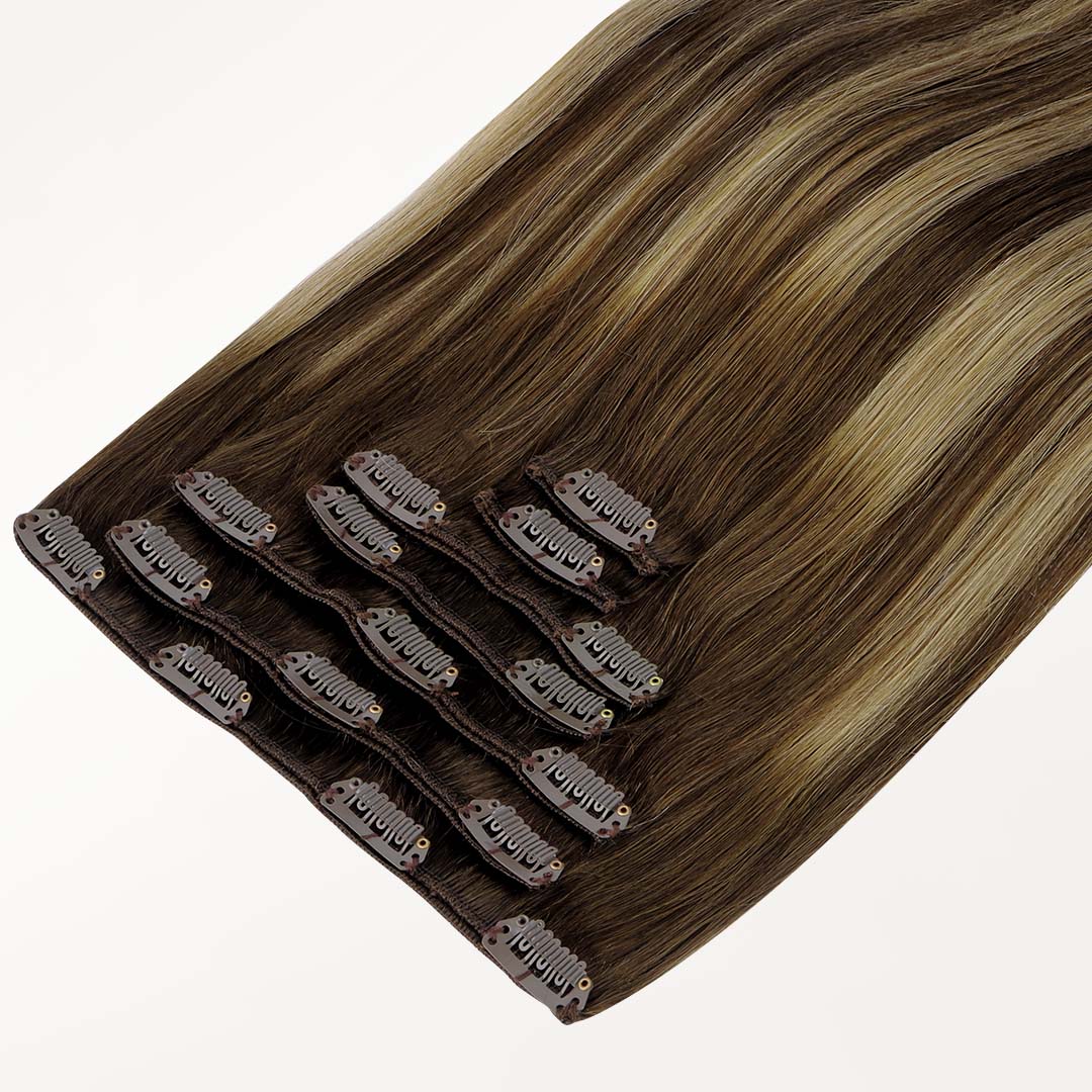 Caramel Blonde Balayage (4/27/4) Classic Clip-Ins (150g-170g) - Image 4