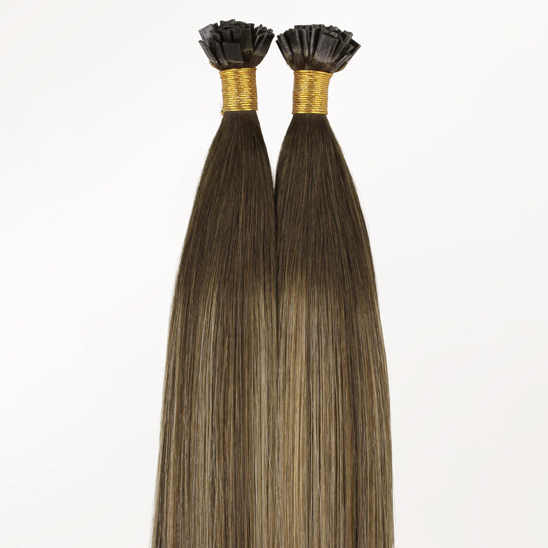 Caramel Blonde Balayage (4/27/4) Flat Tip Hair Extensions 60g - Image 3
