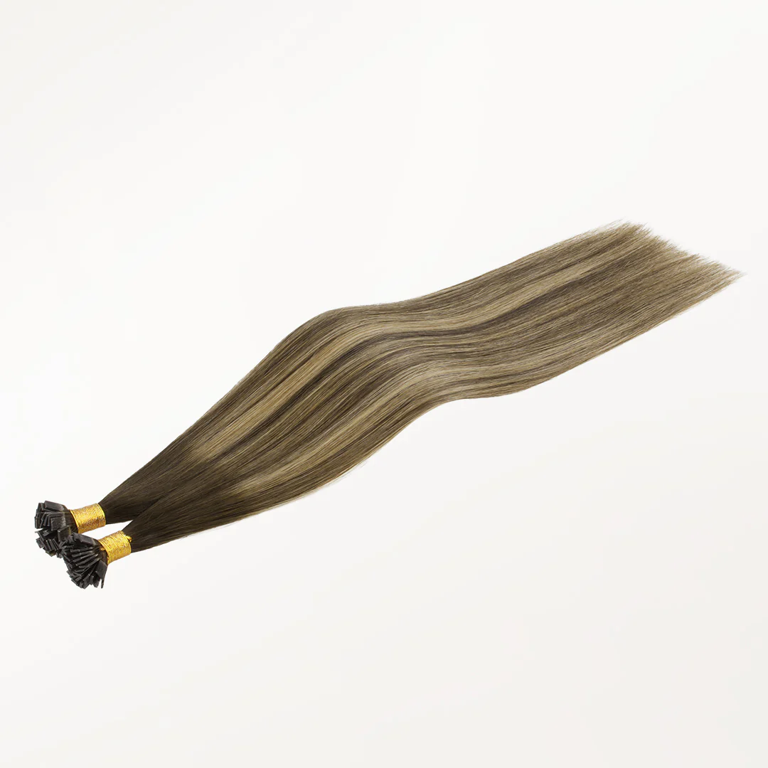 Caramel Blonde Balayage (4/27/4) Flat Tip Hair Extensions 60g - Image 4