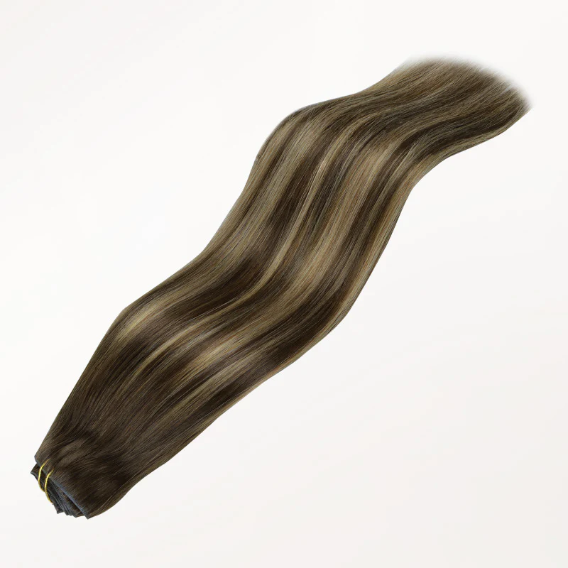 Caramel Blonde Balayage (4/27/4) Invisi Edge Seamless Clip-Ins (140g-160g) - Image 9