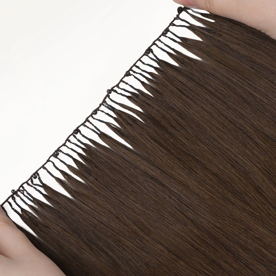 Chocolate Brown (4A) Feather Weft Hair Extension (50g-60g) - Image 8