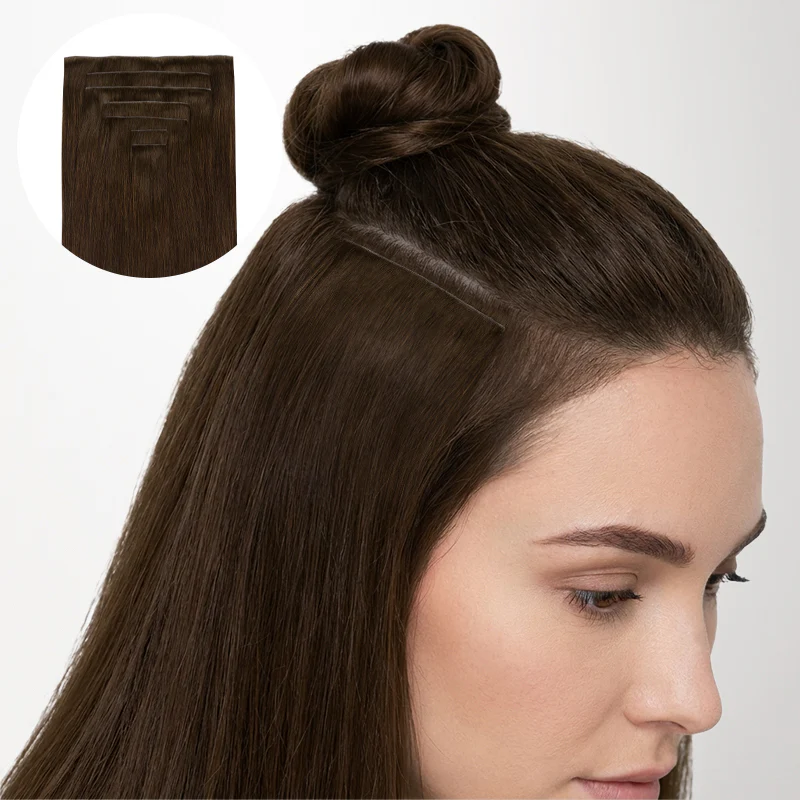 Chocolate Brown (4A) Invisi Edge Seamless Clip-Ins (140g-160g)