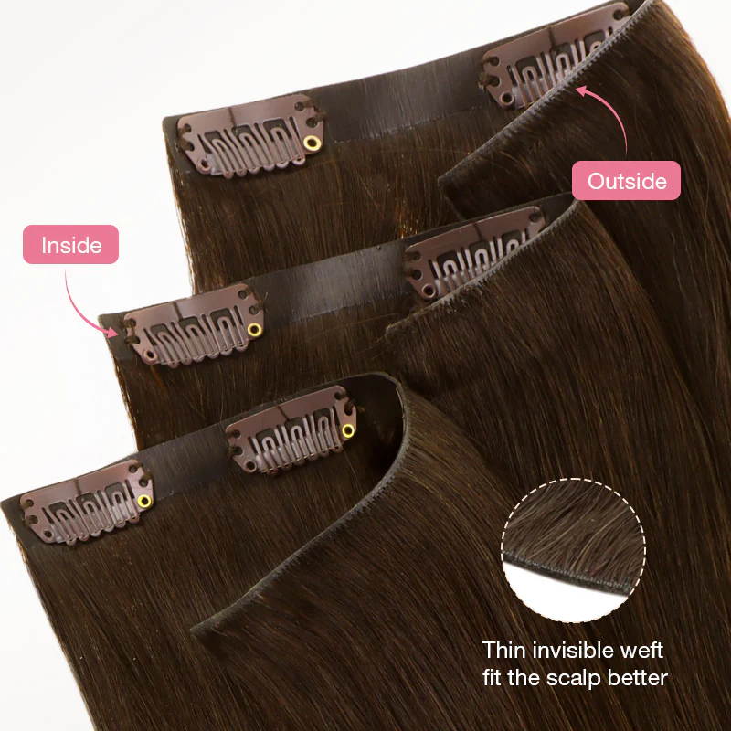 Chocolate Brown (4A) Invisi Edge Seamless Clip-Ins (140g-160g) - Image 7