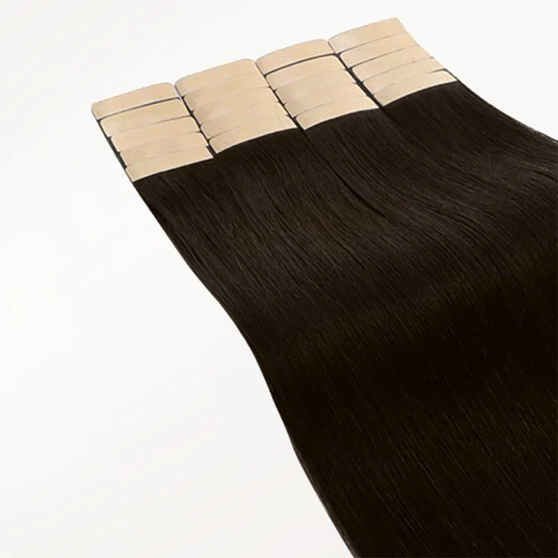 Chocolate Brown (4A) Silky Straight Tape In Hair Extensions 50g - Image 3