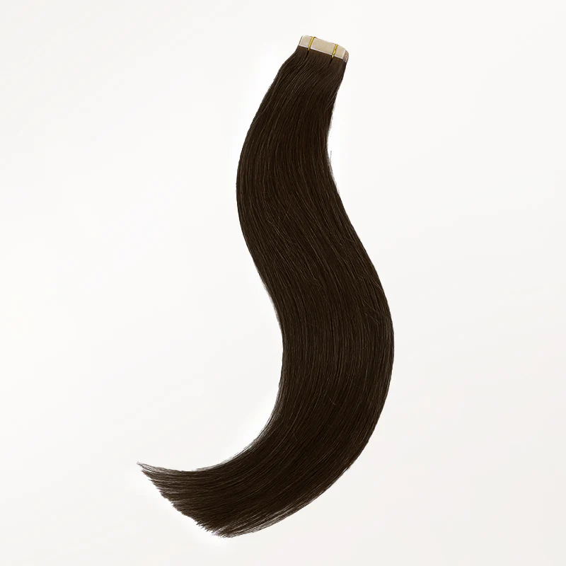 Chocolate Brown (4A) Silky Straight Tape In Hair Extensions 50g - Image 9