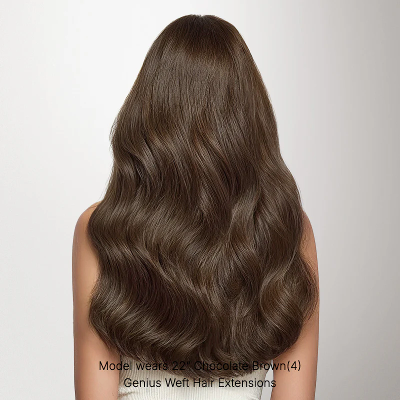 Chocolate Brown (4A) Thick Genius Tape Weft Hair Extensions 100-120g - Image 2