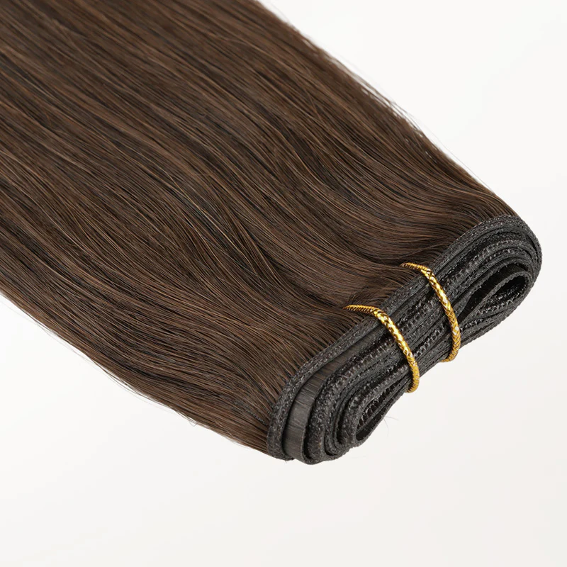 Chocolate Brown (4A) Thick Genius Tape Weft Hair Extensions 100-120g - Image 5