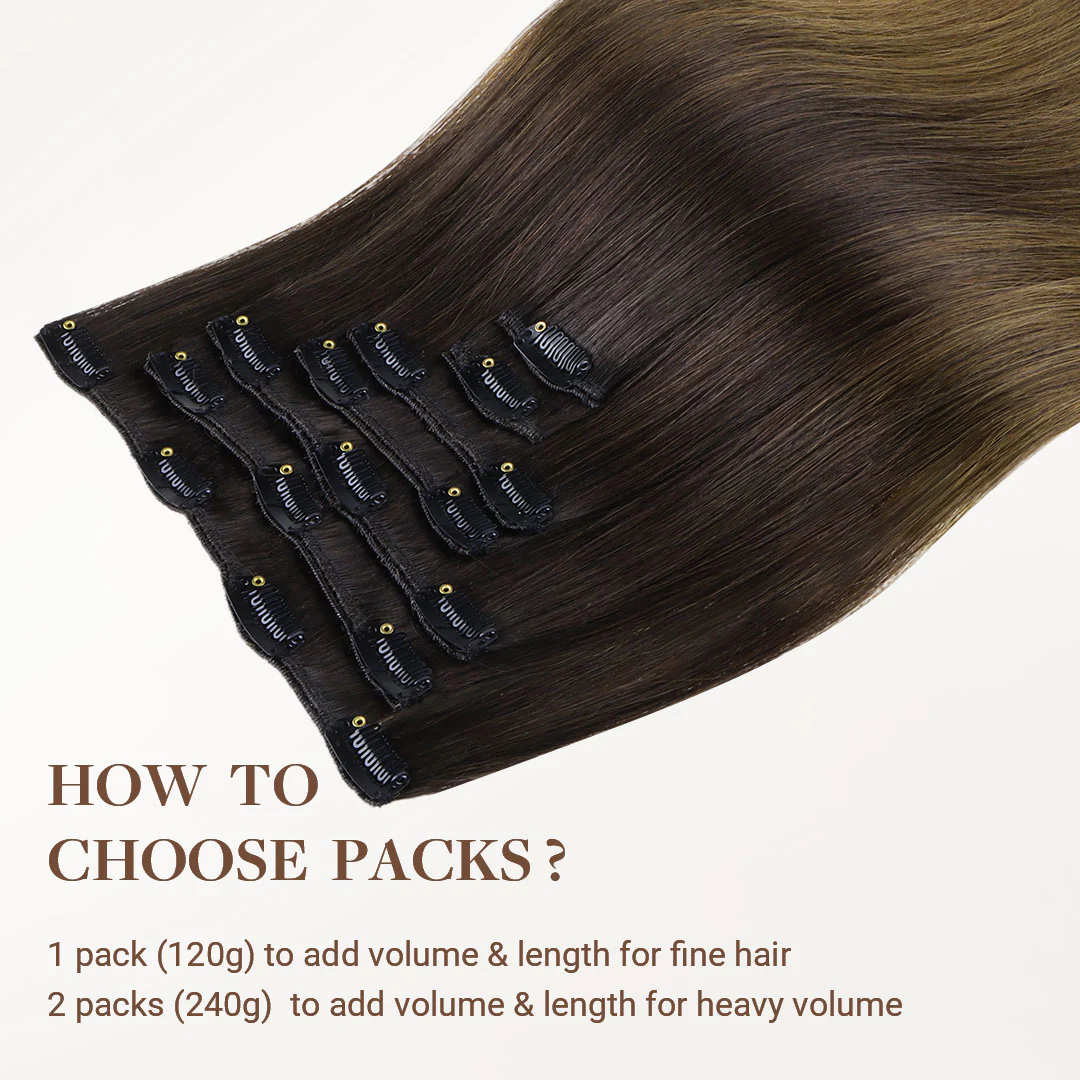 Chocolate Dip Color Melt (1D/2C/4E) Classic Clip-Ins (120g) [Clearance] - Image 5