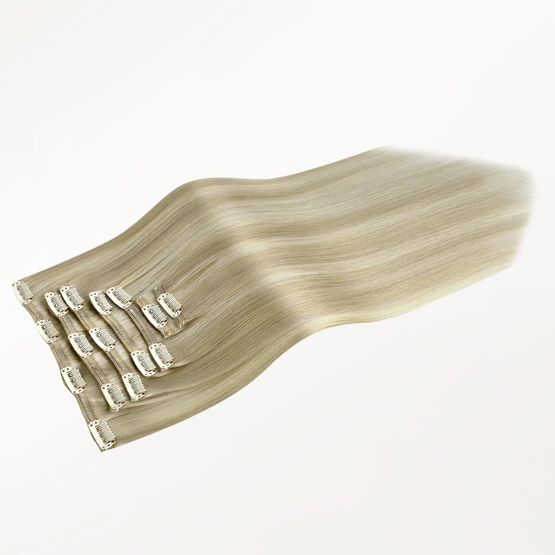 Ash Blonde Highlights (17A/60A) Classic Clip-Ins (120g-150g) - Image 4
