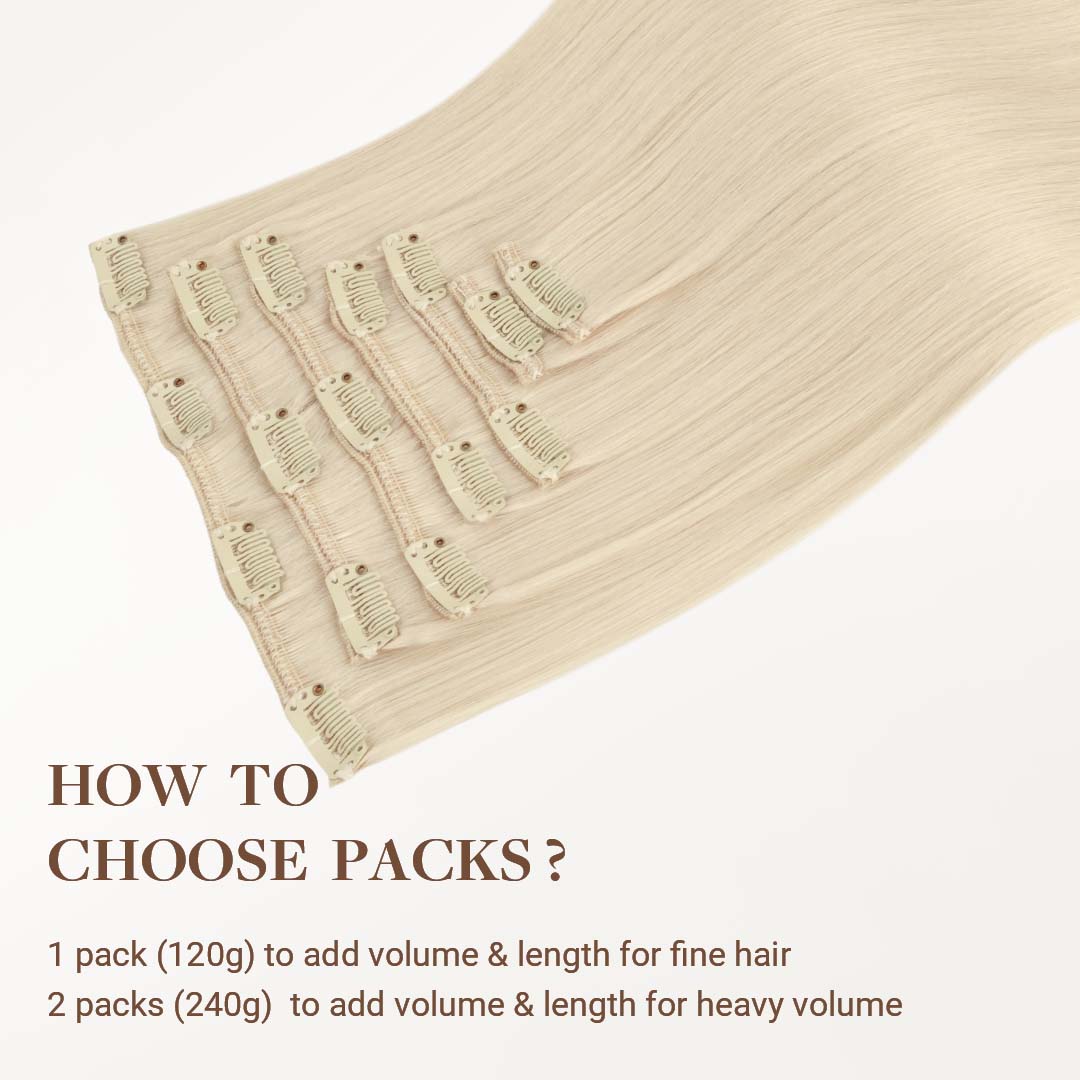 Platinum Blonde (60A) Classic Clip-Ins (120g-150g) - Image 5