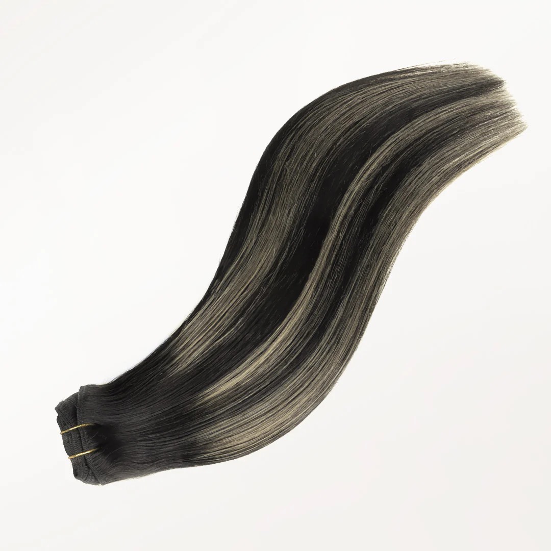 Black to Light Blonde Balayage (1B/19/1B) Classic Clip-Ins (120g-150g) - Image 6