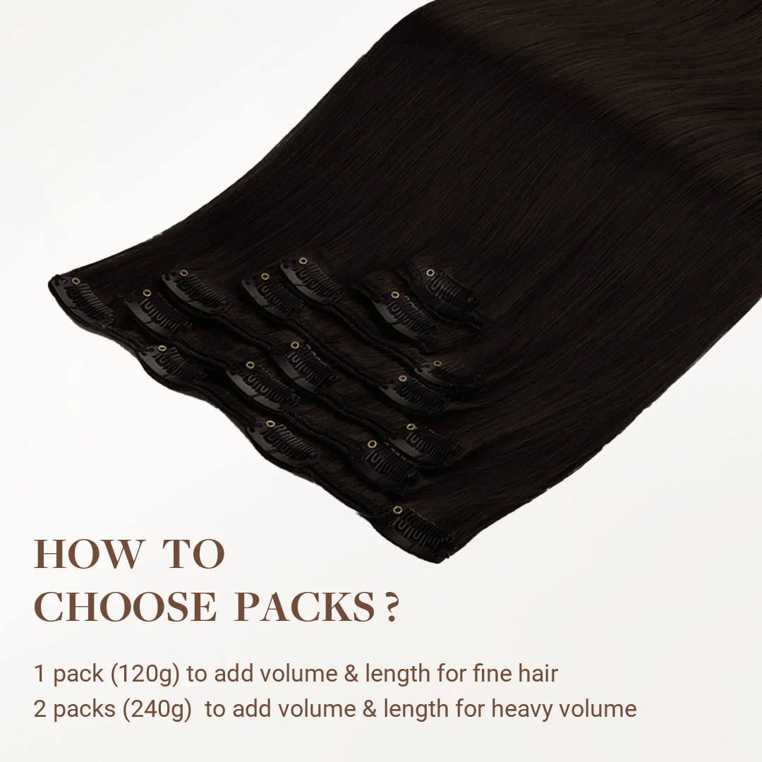 Dark Brown (2) Classic Clip-Ins (120g-150g) - Image 4
