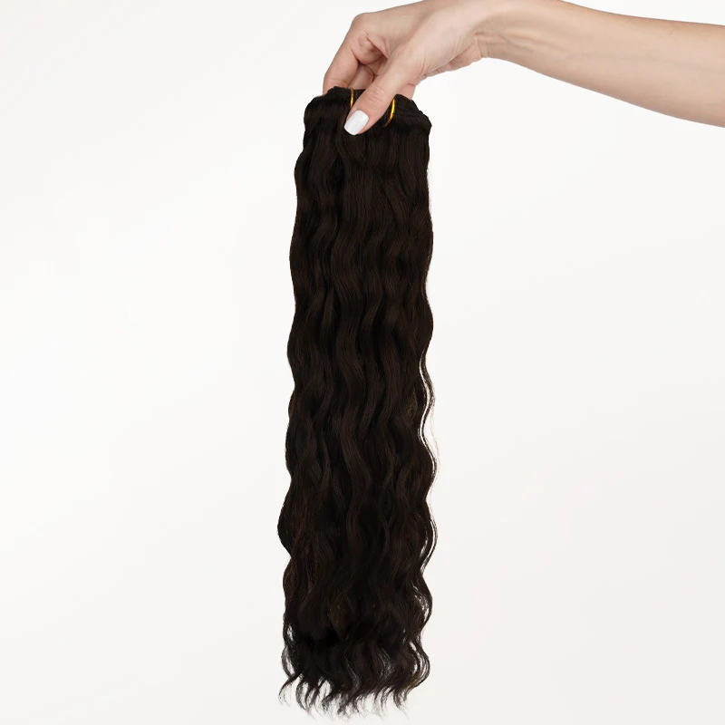 Dark Brown (2) Elf Curly Clip-in Hair Extensions (120-150g) - Image 4