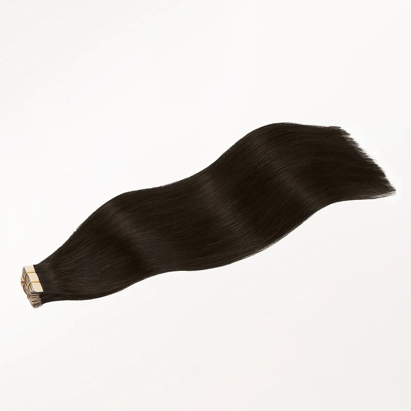 Dark Brown (2) Silky Straight Tape In Hair Extensions 50g - Image 5