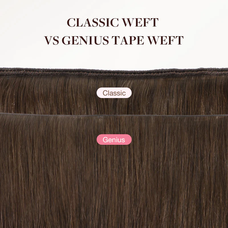 Dark Brown (2) Thick Genius Tape Weft Hair Extensions 100-120g - Image 10