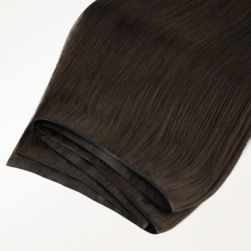 Dark Brown (2) Thick Genius Tape Weft Hair Extensions 100-120g - Image 6