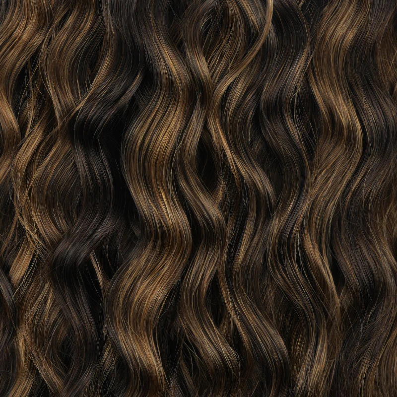 Dark Brown Balayage (2/6/2) Elf Curly Clip-in Hair Extensions (120-150g) - Image 11