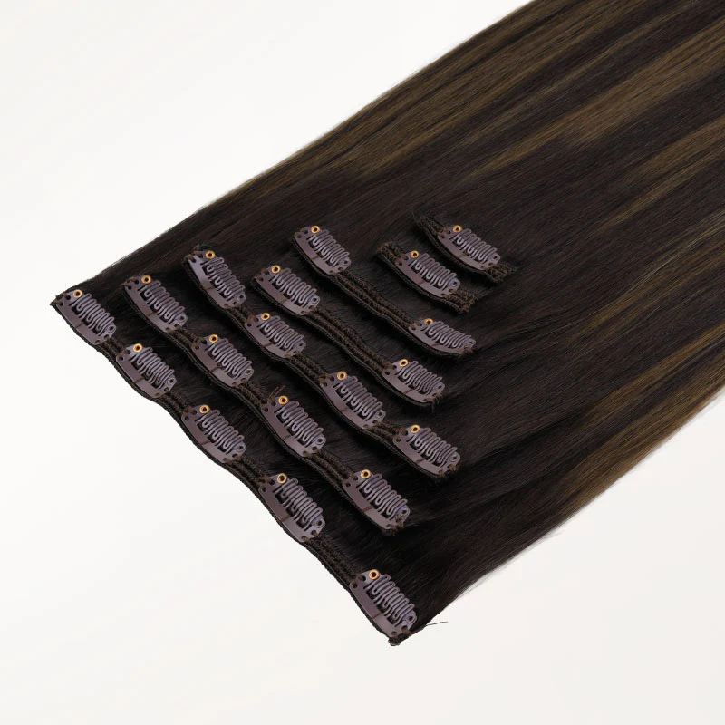 Dark Brown Balayage (2/6/2) Full Classic Clip-Ins (160g-220g) - Image 9