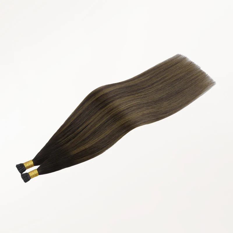 Dark Brown Balayage (2/6/2) I-Tip Hair Extensions 50g - Image 6
