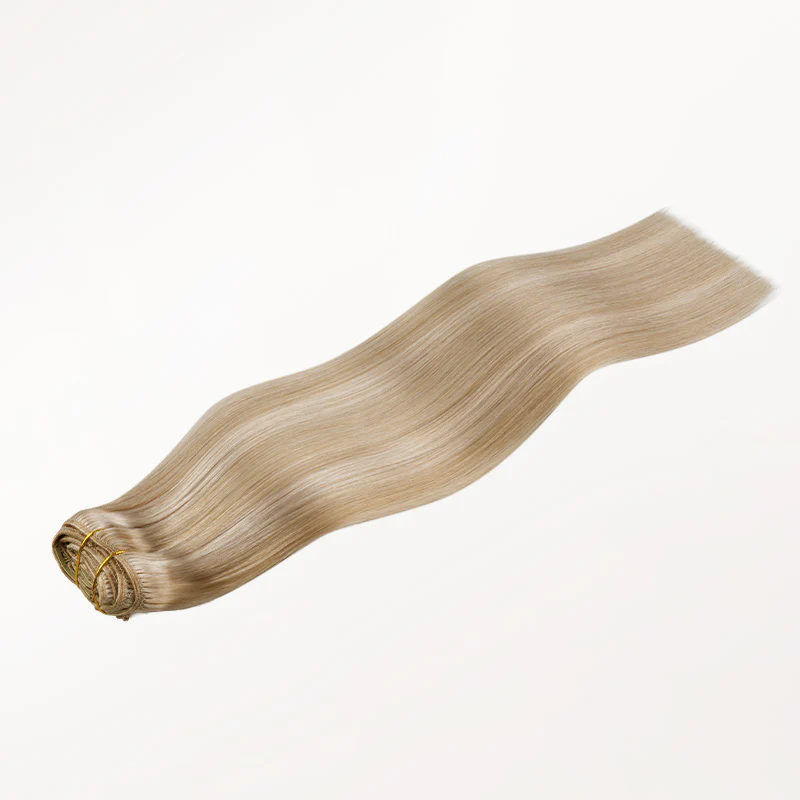 Dark Blonde Highlighted Bleach Blonde (18A/613A) Full Classic Clip-Ins (160g-220g) - Image 6