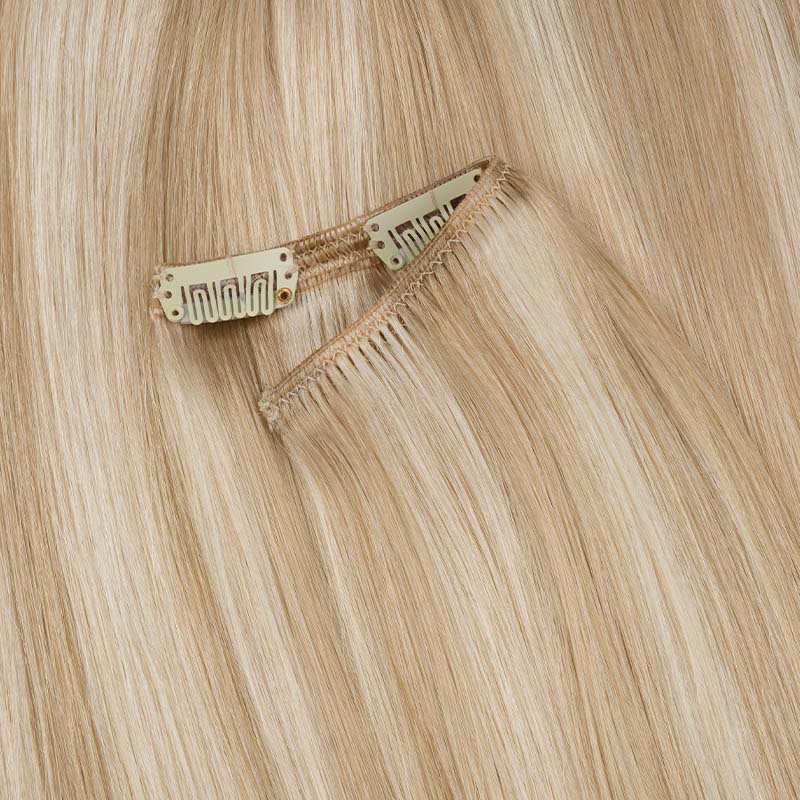 Dark Blonde Highlighted Bleach Blonde (18A/613A) Full Classic Clip-Ins (160g-220g) - Image 8