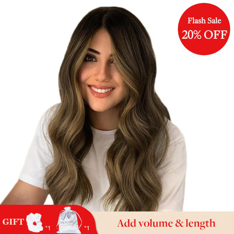 GOO GOO Double Drawn Clip in Hair Extensions 160g - Image 74