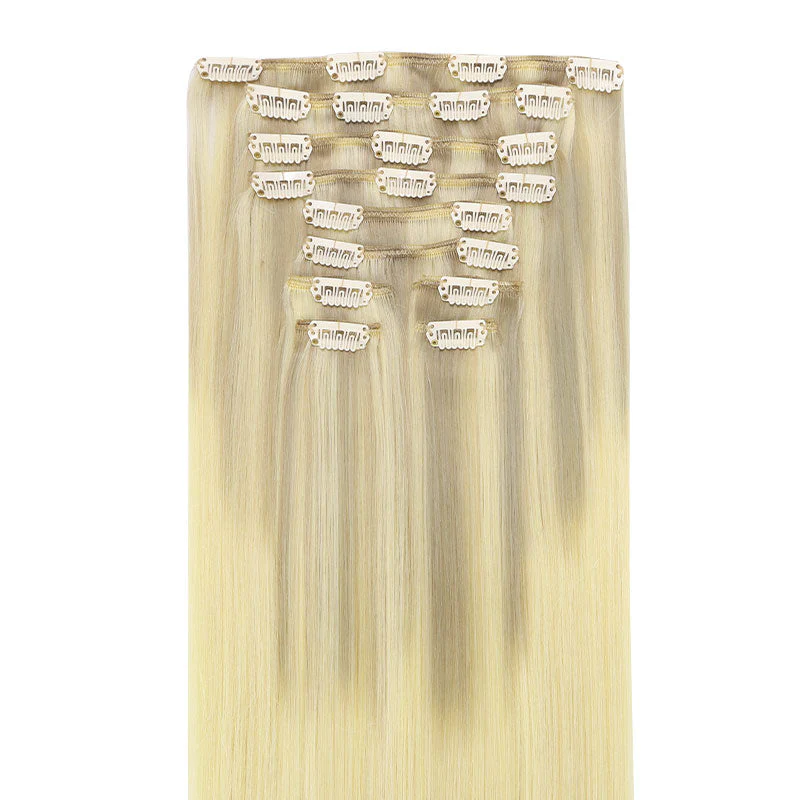 Double Drawn Clip in Hair Extensions 160g-sale - Image 28