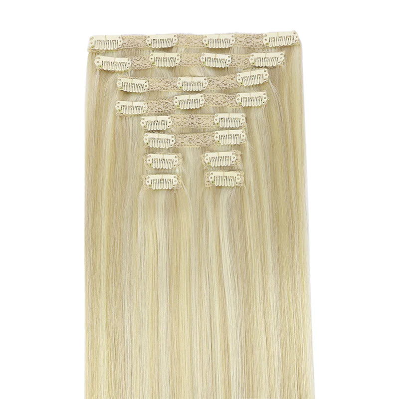 Double Drawn Clip in Hair Extensions 160g-sale - Image 59