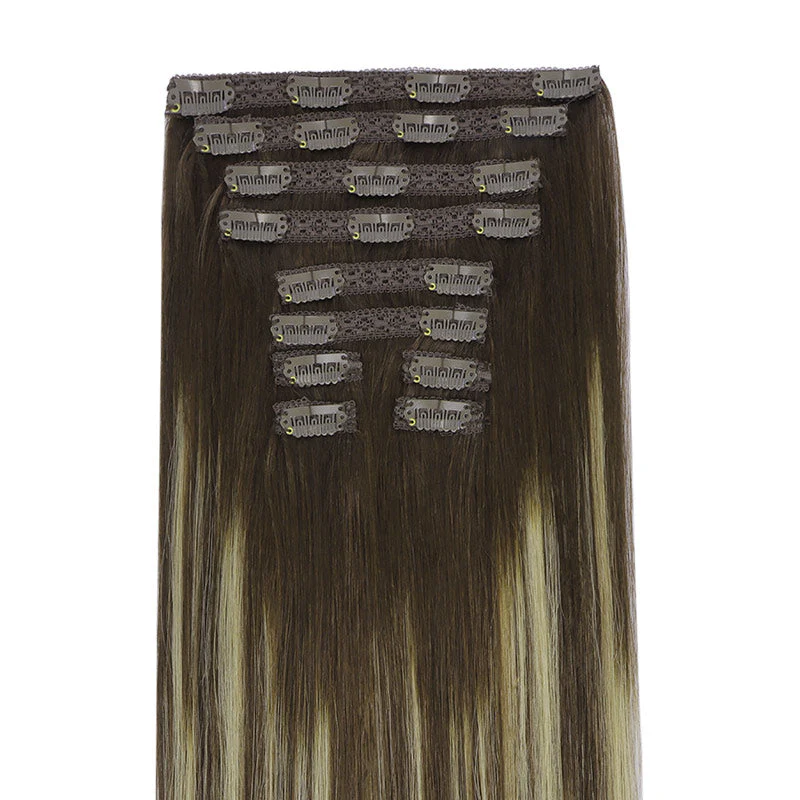Double Drawn Clip in Hair Extensions 160g-sale - Image 65