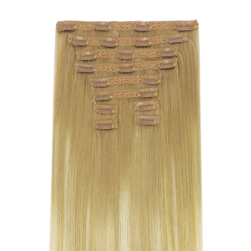 Double Drawn Clip in Hair Extensions 160g-sale - Image 72