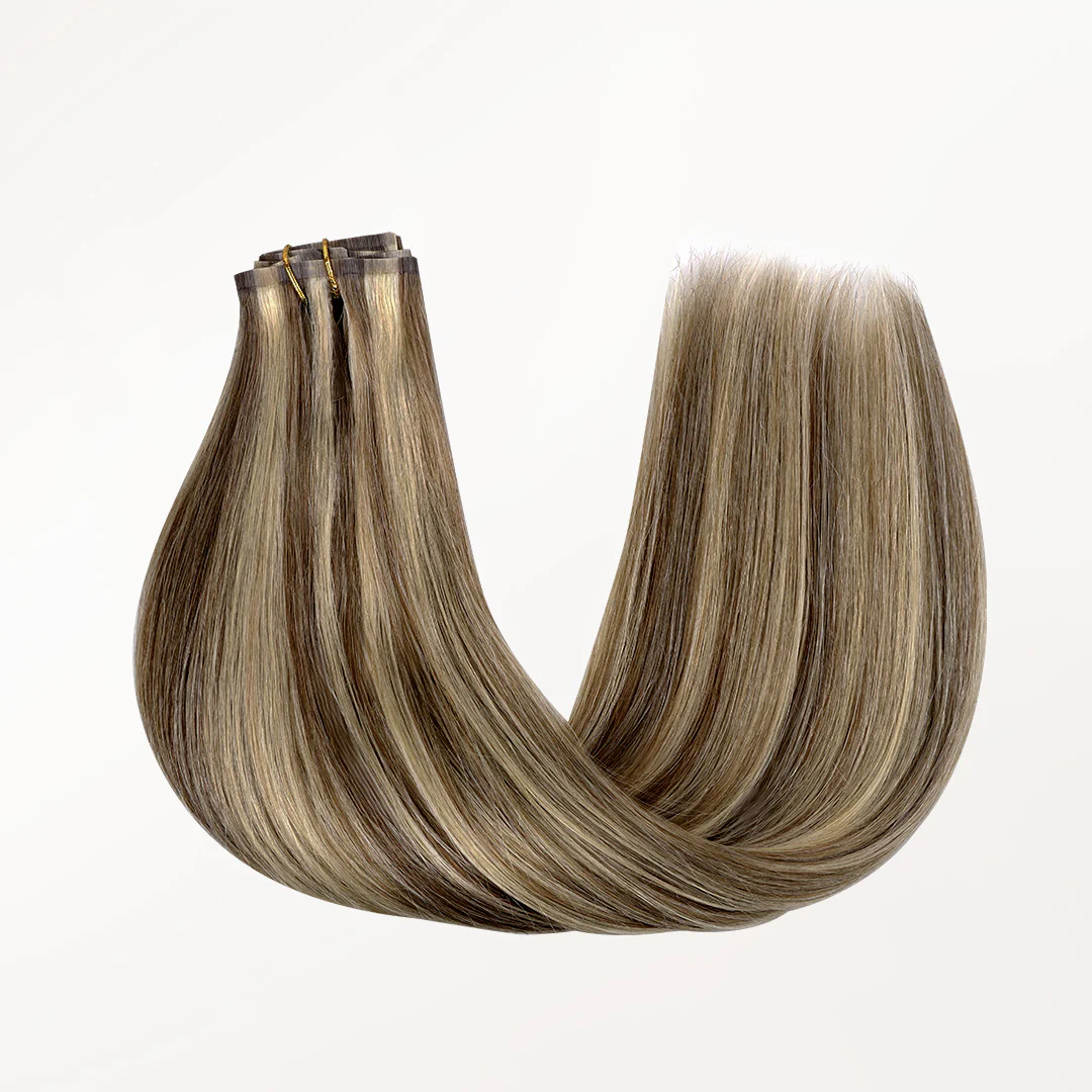 Golden Blonde Highlights (8B/60B) Seamless Clip-Ins (130g-160g) - Image 8