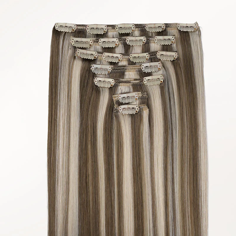 Golden Blonde Highlights (8B/60B) Full Classic Clip-Ins (160g-220g) - Image 4