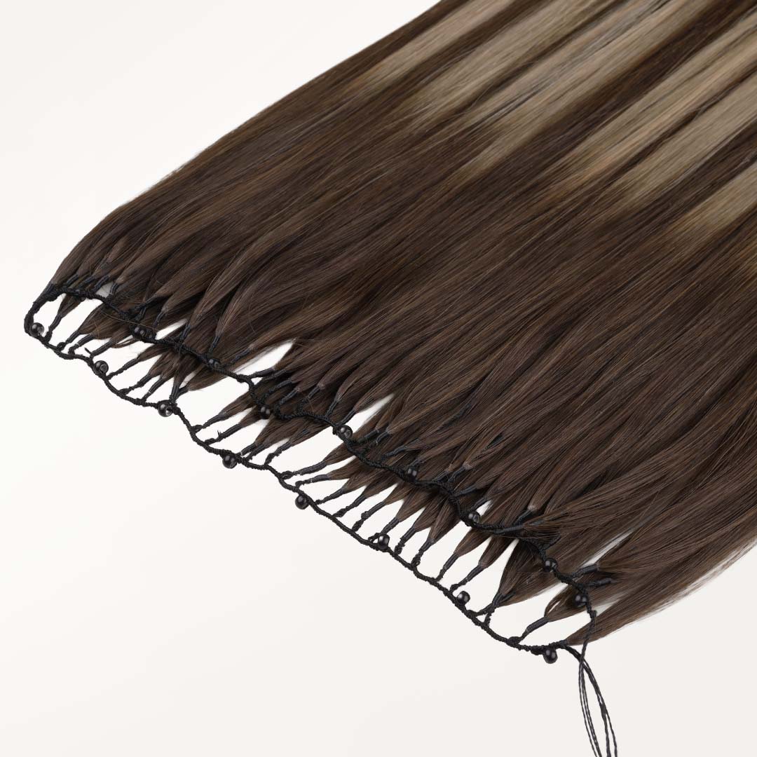 Honey Blonde Balayage (4/26/4) Feather Weft Hair Extension (50g-60g) - Image 7