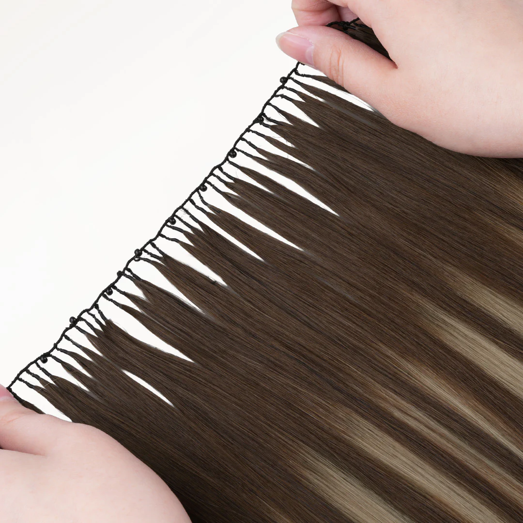 Honey Blonde Balayage (4/26/4) Feather Weft Hair Extension (50g-60g) - Image 8