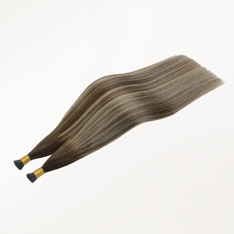 Honey Blonde Balayage (4/26/4) I-Tip Hair Extensions 50g - Image 6