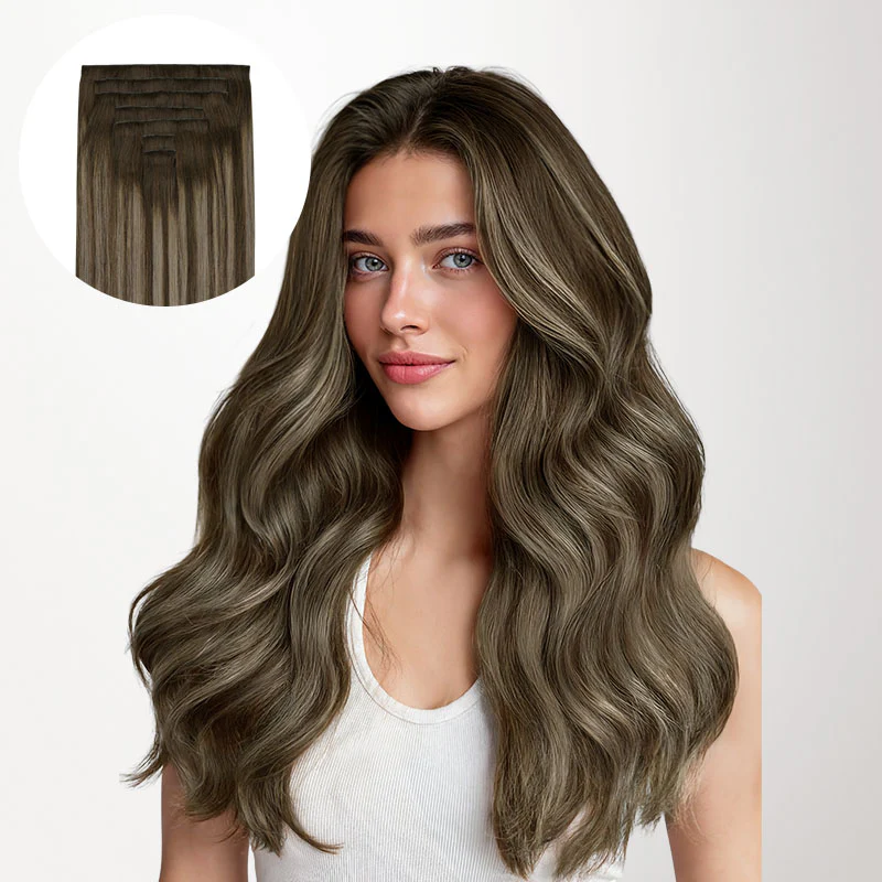 Honey Blonde Balayage (4/26/4) Invisi Edge Seamless Clip-Ins (140g-160g) - Image 2