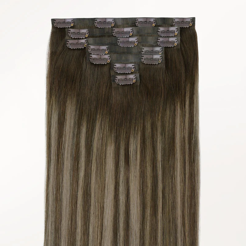 Honey Blonde Balayage (4/26/4) Invisi Edge Seamless Clip-Ins (140g-160g) - Image 4